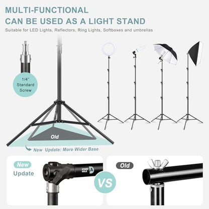 10.2x10Ft Heavy Duty Backdrop Stand, MSKIRA Adjustable Backdrop Support System Kit, Photoshoot Background Stand for Parties, Advertising Display with 6 Clamps, 4 Clips, 2 Sandbags, Carry Bag