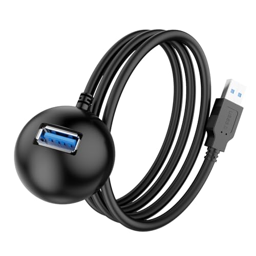 10FT USB 3.0 Extension Cable with Pedestal, 5Gbps USB 3.0 Type-A Male to Female Extension Stand for Desktop, Flash Drive, Card Reader, Keyboard, Mouse, Webcam, Etc - size: 10FT