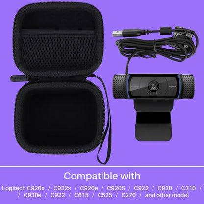 Lebakort Hard Case Compatible with Logitech C920x C922x C920e C920S C922 C920 C310 C930e C922 C615 C525 C270 HD Pro Webcam