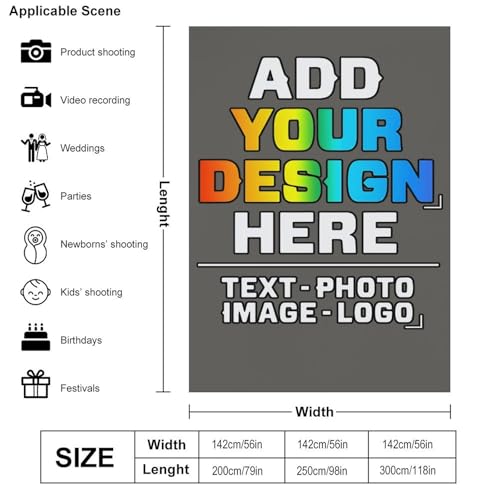 Custom Photography Cloth Design Your Own Photo Logo Text Personalized Backdrops Non-Reflective Photoshoot Background Screen Portrait Studio Photobooth Drops 56 X 79 Inches, Grayish Yellow - color: Grayish Yellow, size: 56"×79"