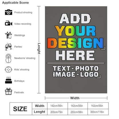 Custom Photography Cloth Design Your Own Photo Logo Text Personalized Backdrops Non-Reflective Photoshoot Background Screen Portrait Studio Photobooth Drops 56 X 79 Inches, Grayish Yellow - color: Grayish Yellow, size: 56"×79"