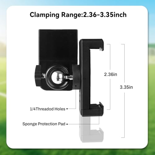 360° Adjustable Dual-Use Phone Holder,Tennis Net & Chain Fence Camera Mount | 360° angle adjustment | Fits phones & action cameras | Dual-use tennis net & chain-link | Standard 1/4"-20 screw interface