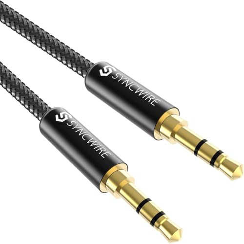 Syncwire 3.5mm Nylon Braided Aux Cable (3.3ft/1m,Hi-Fi Sound), Audio Auxiliary Input Adapter Male to Male Cord for Headphones, Car, Home Stereos, Speaker, iPhone, iPad, iPod, Echo & More – Black - color: Black, size: 3.3 ft (1 m) (Pack of 1)