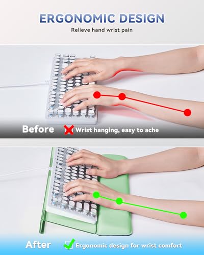Laborio Computer Keyboard Wrist Rest Stand for Desktop, Keyboard Riser Holder with Wrist Pad for Office Desk, Home, School (Green) - color: Green