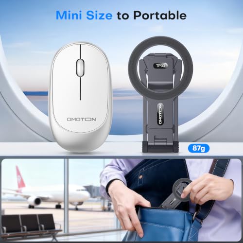 OMOTON TP03 [Ultra-Slim] for MagSafe Tripod, 360° Rotating Magnetic Phone Tripod for iPhone 17/16 Pro Max Air Women Men, Fold Cell Phone Stand with 1/4" Screw & Hook Fits Vlog, Travel Essentials, Gray - color: Gray