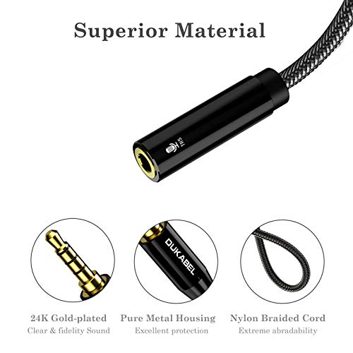 DUKABEL DC4 3.5mm TRS to TRRS Adapter Cable, Microphone Audio Adapter, TRS Female to TRRS Male Converter for Smartphone, PS4, Tablet, Laptop - size: TRS Female to TRRS Male