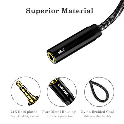 DUKABEL DC4 3.5mm TRS to TRRS Adapter Cable, Microphone Audio Adapter, TRS Female to TRRS Male Converter for Smartphone, PS4, Tablet, Laptop - size: TRS Female to TRRS Male