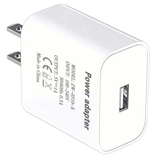 5v 1a Power Adapter 5v/1a USB Charging Block 5W Wall Charger 5 Volt 1000mA Power Supply Brick 5v1a USB Outlet Plug in 5v-1a Head 1a/5v Single USB Port for Kids Electric Toy 5 Volt 1 Amp Charger Whtie - color: 5v1a white