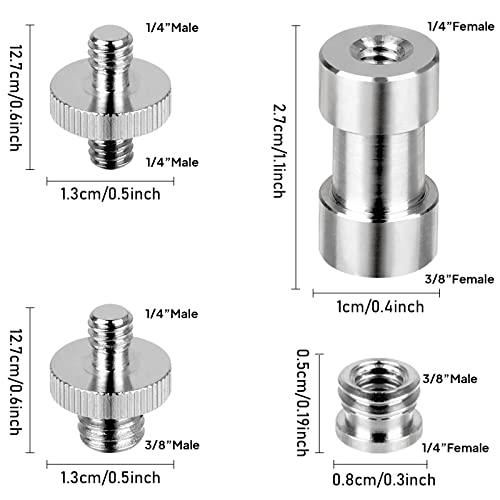 Camera Screw Set - 20pcs Tripod Adapter Mounts for 1/4" to 3/8" Light Stand Monopod Ballhead Flash Shoulder Rig