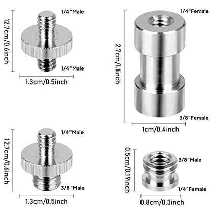 Camera Screw Set - 20pcs Tripod Adapter Mounts for 1/4" to 3/8" Light Stand Monopod Ballhead Flash Shoulder Rig
