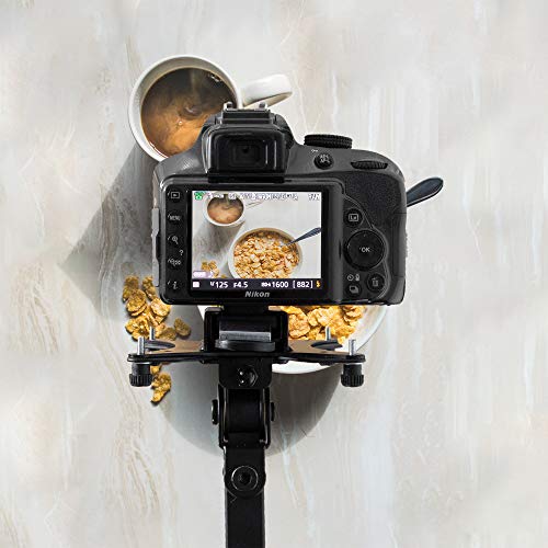 VIVO Universal VESA Adapter Bracket Kit for Cameras, Photo or Video Shooting, 1/4 inch Mount, Attach to Monitor Stand or Tripod, Overhead Portrait or Landscape, Black, MOUNT-V00CAM