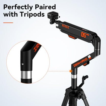 JINRAIKO Overhead Camera Mount with 360° Adjustable Arm & Phone Holder for TikTok Live Streaming Photography Studio Content Creation, Desk Mount for for DSLR Camera/Webcam/Microphone, White - color: White
