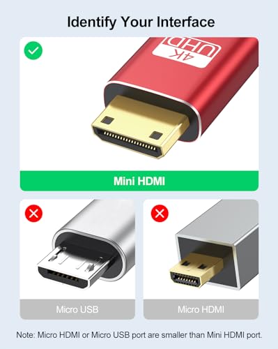 Mini HDMI to HDMI Cable 3FT, 4K HDMI to Mini HDMI 18Gbps High Speed Mini HDMI Cable 4K@60Hz 2K for Camera, Camcorder, Tablet, Laptop, Monitor, HDTV, Graphics (Nylon Braided HDMI 2.0 Cord) - size: 3.3FT