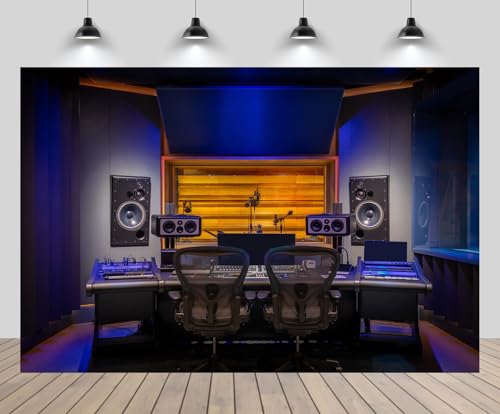 10x6.5ft Recording Studio Backdrop Modern Mixer Table Sound Source Equipment Listening Device Operation Desk Background Singer Music Producer Party Decor Photo Booth Studio Props Wallpaper - size: 10x6.5FT