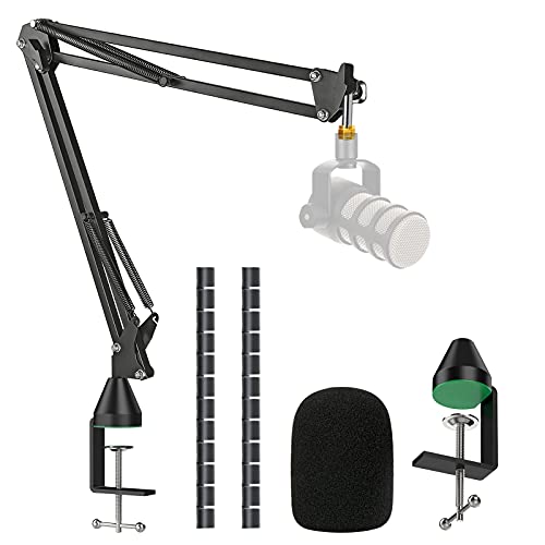 YOUSHARES Rode Podmic Stand with Pop Filter - Microphone Boom Arm with Foam Windscreen Improve Recording Quality - color: Rode Podmic Arm+Sleeve