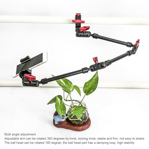 Bewinner Upgraded 31in Adjustable Articulating Friction Magic Arm with 1/4in 3/8in Thread & Super Clamp, Camera Mount 360 Degree Rotation for LED Light Microphone Video Rig (31 Inch)