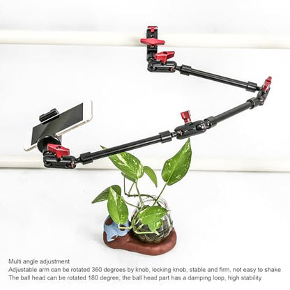 Yunseity 31Inch / 22inch Adjustable Articulating Friction Magic Arm, 360° Camera Clamp Mount with 1/4 Inch 3/ Thread, Super Desk Clamp Camera Mount Magic Arm for LED Lights