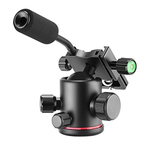 Neewer Heavy Duty Camera Tripod Ball Head with Handle and 1/4 inch Quick Shoe Plate, 360 Degree Panoramic Head for Tripod, Monopod, Slider, DSLR Camera, Camcorder, Load up to 17.6 pounds/8 kilograms - style: GM-HD