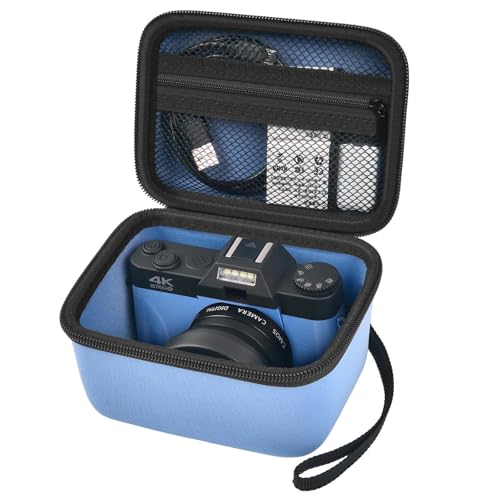 Casecome Vlogging Camera Case Compatible with Duluvulu/for TEBNGIHNM/for zheozeig/for Oiadek 4K Digital Cameras for Youtube. Vlog Camera Carrying Storage for Lens, Cable and Other Accessories - Blue - color: Blue, size: M