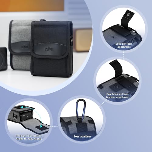 KIWIFOTOS Compact Camera Case for Lumix ZS99 ZS300 Sony RX100 VI ZV-1 II ZV-1F Ricoh GR IV III Canon SX740 G7XIII TG-6 TG-5 Kodak H35N FZ45 FZ55 Digital Camera Bag - color: Digital Camera Case Black