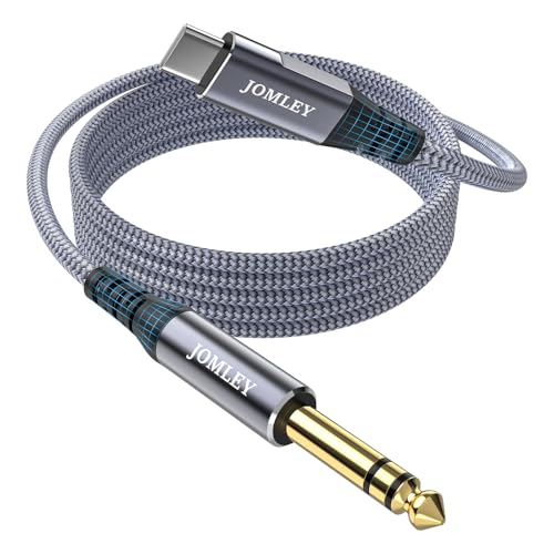 USB C to 1/4 inch Audio Cable 1.6FT, Type C to 6.35mm TRS Stereo Cable, USB C to 1/4 inch TRS Male Cable Audio Jack Cord for Smartphone, Tablet, Laptop, Amplifier, Speaker - size: 1.6ft