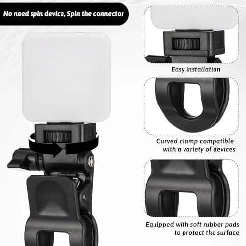 Monitor Camera Mount Clamp Clip, Ring Light Clip Adapter Replacement Screen LCD Display Top Fill Lightes-Flash Holder Webcam Stand Zoom Light Clips-on Part for Phone Tripod Tablet Video Live Stream - color: black