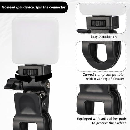Monitor Camera Mount Clamp Clip, Ring Light Clip Adapter Replacement Screen LCD Display Top Fill Lightes-Flash Holder Webcam Stand Zoom Light Clips-on Part for Phone Tripod Tablet Video Live Stream - color: black