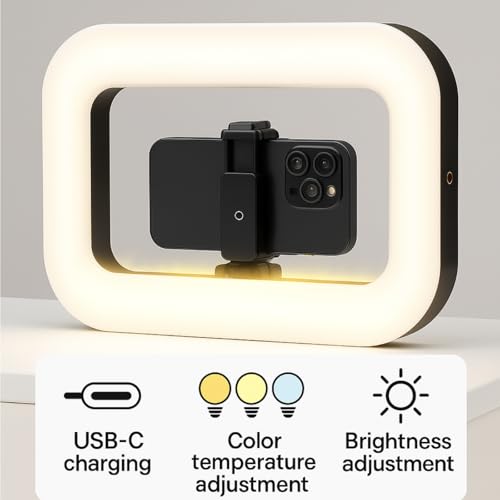 Smartphone Video Rig LED Ring Light, Rechargeable Handheld Phone Video Stabilizer, 8000mAh Built-in Battery for Recording & Streaming, Camera, YouTube, Tiktok, Makeup, ZanaTech
