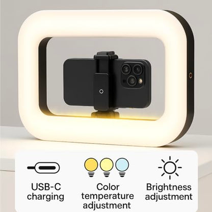 Smartphone Video Rig LED Ring Light, Rechargeable Handheld Phone Video Stabilizer, 8000mAh Built-in Battery for Recording & Streaming, Camera, YouTube, Tiktok, Makeup, ZanaTech