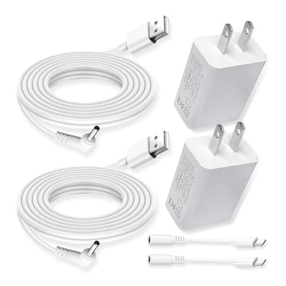 2 Pack Power Adapter Plug Charger for Ring Stick Up Cam Plug-in Camera & Ring Pan Tilt Stick Up, Spotlight Cam Pro/Plus Camera Charging Cord Cable 13.2ft White - style: 2 Pack