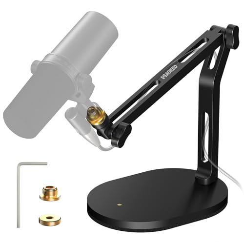 Aokeo Mic Stand,Desk Mount Desktop Microphone Arm with 3/8" to 5/8" Adapter,Compatible Blue Yeti,HyperX QuadCast,SoloCast,Shure SM7B,MV7X