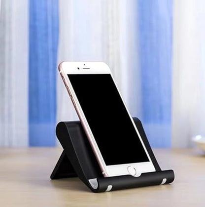 Adjustable Foldable Cell Phone Stand for Desk, Compatible with Most Smartphones and Tablets, Fits Devices up to 10 Pounds - color: Black+White