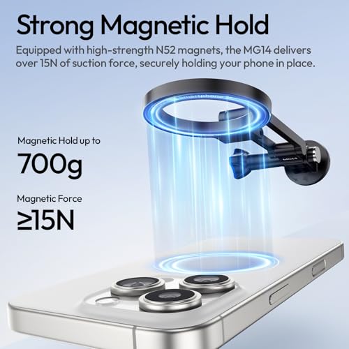ULANZI MG14 Magnetic Neck Mount for Phone/Action Camera, Phone Neck Holder Hands Free POV/Vlog Video Recording for iPhone Samsung Sony LG Google All Smartphones and GoPro Insta360 DJI Action Cameras