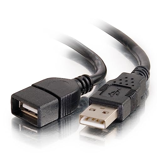 C2G 52107 USB A to A Long USB Extension Cable, 6.56 Feet (2 Meters), Black (Pack of 2) - color: Black, size: 6.6 Feet (Pack of 2), style: USB A Male to A Female