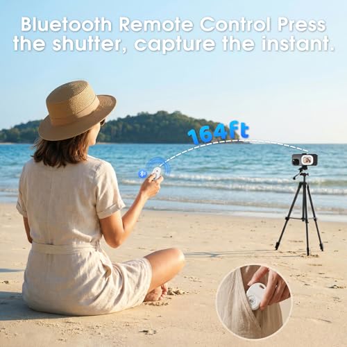 Magnetic Selfie Monitor Screen for Phone - 1080P Portable Wireless Phone Vlog Camera Monitor with Back Screen, Compatible with iPhone Android Phones, Ideal for Content Creators, Streaming (White)