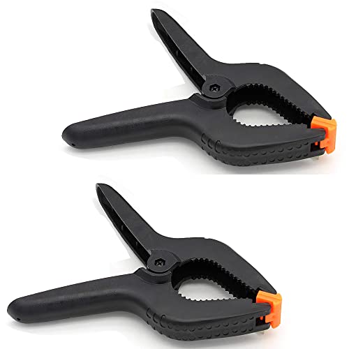 ONDY 2 Pack Of 9” Large Spring Clamps Heavy Duty Nylon Muslin Woodworking Clamps Photo Studio Backdrops Backgrounds Clamps Set, the Jaws Have a Maximum Opening of 4" - size: 9 inch