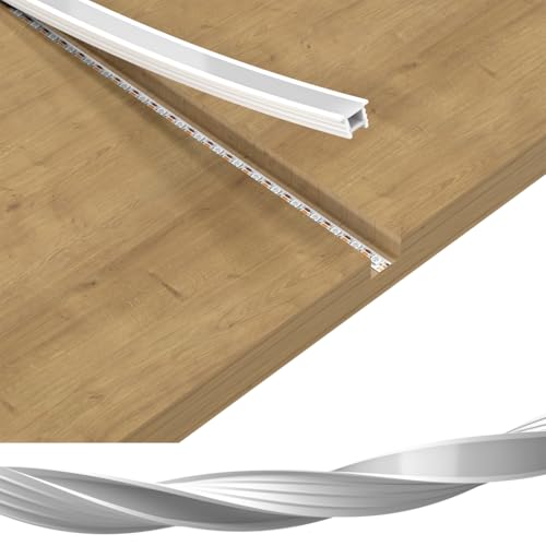 BTF-LIGHTING Silicone LED Channel System 16.4Ft for ≤10mm Width LED Strip | Flexible LED Neon Rope Channel Diffuser, Spotless Milky White Cover for Kitchen Cabinet, Rooms, and Patio(No LED Strip) - size: 16.4FT, style: 12X12mm