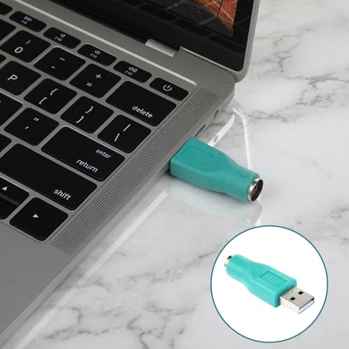 4PCS PS/2 to USB & USB to PS/2 Adapter Combo, 2 Types PS2 t o U SB A Male Female Converter for Keyboard Mouse Replacement PS-2 Jack Adapter for Desktop PC Laptop Notebook (Green & Purple)