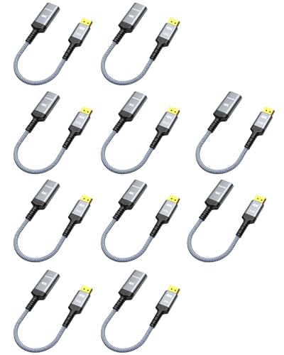 Highwings 4K DisplayPort to HDMI Adapter 10 Pack, Uni-Directional Display Port DP to HDMI Adaptor Converter Male to Female(1080p 120Hz), for AMD NVIDIA Dell HP Laptop HDTV Monitor Projector, [Passive] - color: Grey, style: 4K 30Hz-10 Pack