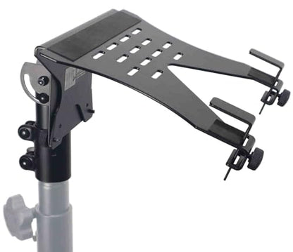 ProX X-LTF01BL Universal Laptop Tray + VESA Monitor Mounting Bracket fits on Speaker Stand 1-3/8" Pole Black
