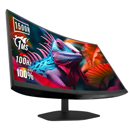 Sceptre Curved 27-inch Prime Gaming Monitor 1500R 100Hz HDMI X2 DisplayPort 1ms 100% sRGB, Build-in Speakers Machine Black 2025 (C275W-FW100T Series) - style: 27" Curved Gaming 100Hz DP HDMI X2