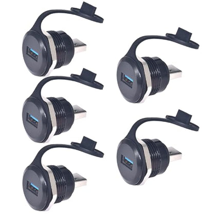PENGLIN 5PCS USB3.0 Adapter, USB-A Male to Female Converter Extender Connector, USB Panel Mount Connector Compatible with Laptop Computer Hard Drive Printer Camera - size: USB 3.0(5PCS)-Single port