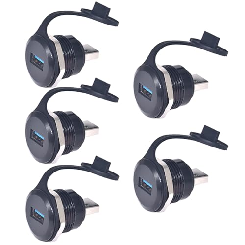 PENGLIN 5PCS USB3.0 Adapter, USB-A Male to Female Converter Extender Connector, USB Panel Mount Connector Compatible with Laptop Computer Hard Drive Printer Camera - size: USB 3.0(5PCS)-Single port