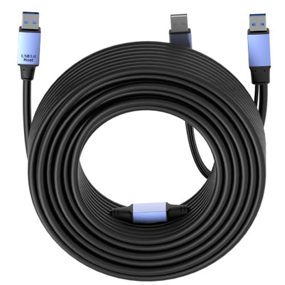 OkyLink Active USB 3.0 Data Cable A to A, Male to Male 5Gbps, 65ft | 20M, 3.2 Gen 1, Comes with power, for professional long - distance use - color: USB3.0(5Gbps), size: 65ft (20m)