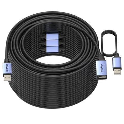 OkyLink Active USB 2.0 Extension Cable A to A, Male to Female 130ft(40M) | 480Mbps Signal booster cord, compatible with printer, mouse, keyboard, scanner, camera - size: 130ft (40m)