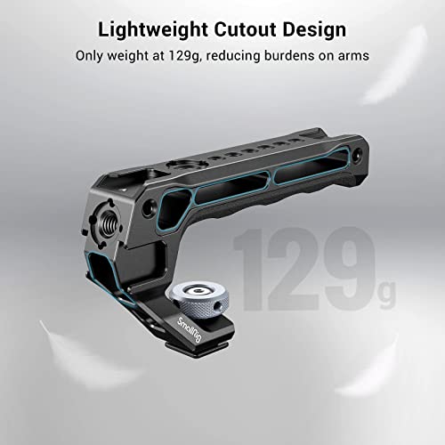 SmallRig Lightweight Top Handle, Grip for DSLR Camera Cage, Universal Handle with 5 Cold Shoe Adapters and Cold Shoe Base (Lite) - 3764