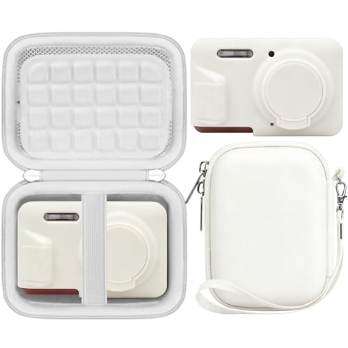 BOVKE Bundle Kit Case for KODAK PIXPRO FZ55 - Hard Carrying Storage Box with Silicone Protective Cover, Travel Holder Bag with Soft Skin Case Sleeve Set for FZ55 Digital Camera & Accessories, White - color: White