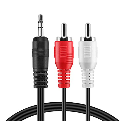 TNP RCA to Aux Cable (10 FT) - Male to Male 2 RCA to 3.5mm Adapter Connector Wire Cord - 2RCA Red and White Audio Cable to AUX Auxiliary Headphone Jack Plug Y Splitter Converter - size: 10FT