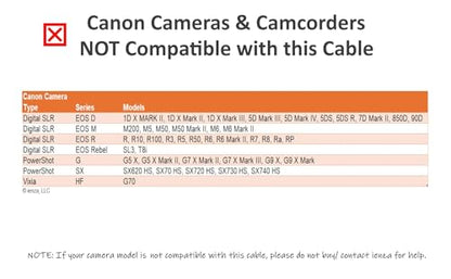 Camera IFC-400PCU IFC-200U IFC-500U USB Data/File Transfer Cable Cord Wire for Canon PowerShot ELPH 360 HS, Rebel EOS T1i T2i T3 T3i T4i T5 T5i T6 T6i T6s T7i & Vixia Camcorders - See Details Below