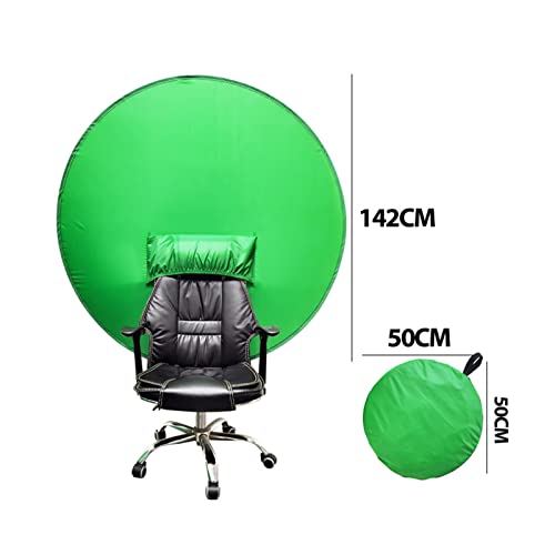 Portable Green Screen Backdrop Chair Background for Video Chats, Gaming, Video Conferences, 142cm Diameter, Folding and Portable